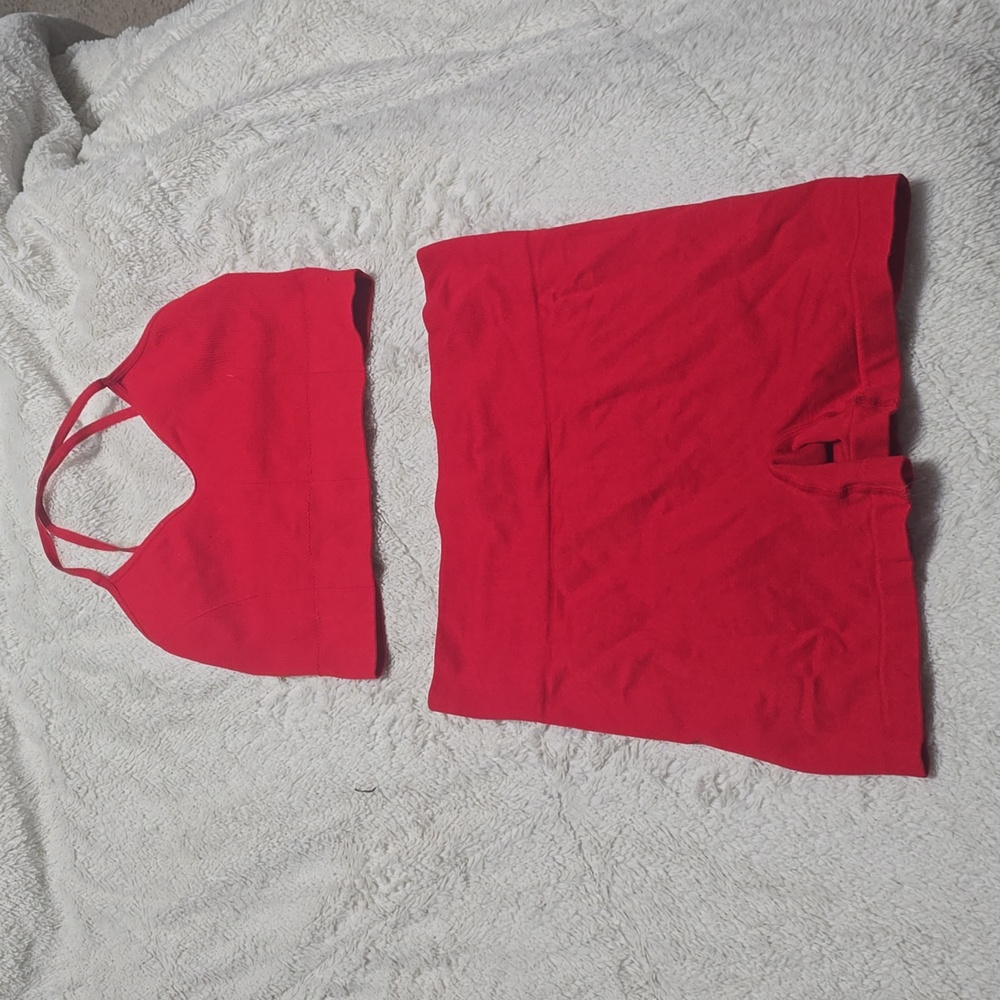 Red Two-Piece Athletic Set